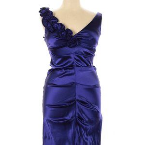 DJ-JAZ Satin Blue Purple Cocktail Dress Size 14